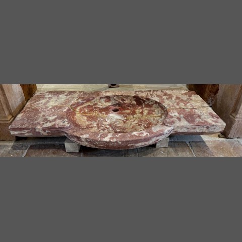 EVIER EN MARBRE ROUGE