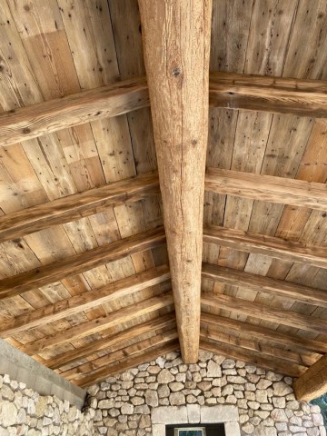 Plafond en planche ancienne